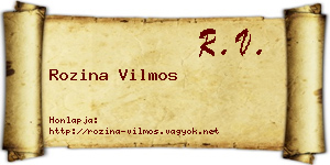 Rozina Vilmos névjegykártya